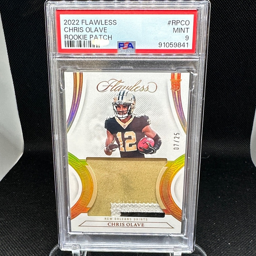 2022 Chris Olave Flawless Rookie Patch Card - PSA 9